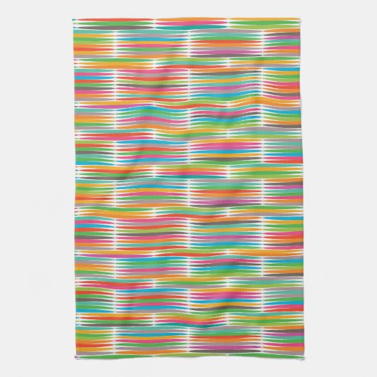抽象芸術虹の滴パターン キッチンタオル (縦)
