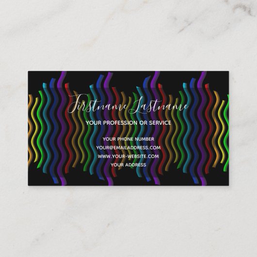 抽象芸術虹の色波 名刺 (裏面)