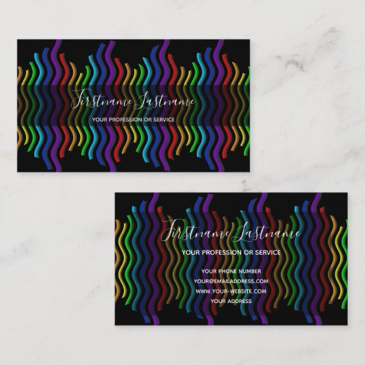 抽象芸術虹の色波 名刺 (正面/裏面)