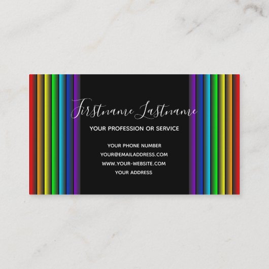 抽象芸術虹の色線書 名刺 (裏面)