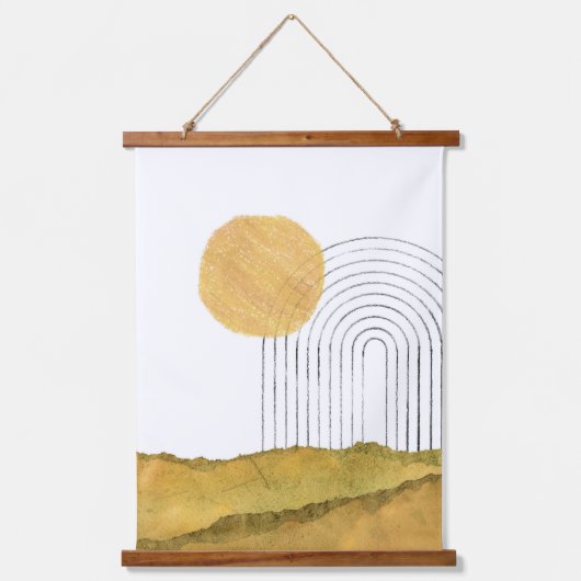 抽象芸術虹の風景 吊り下げ型タペストリー (正面)