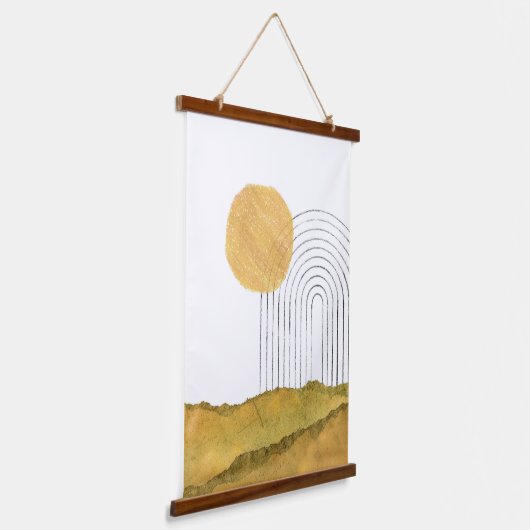 抽象芸術虹の風景 吊り下げ型タペストリー (傾斜あり)