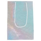 抽象芸術虹テクスチャ ミディアムペーパーバッグ (裏面)