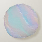 抽象芸術虹テクスチャ ラウンドクッション (裏面)