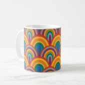 抽象芸術虹パターン コーヒーマグカップ (正面左)