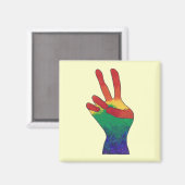 抽象芸術虹ピースハンドサインカスタム磁石 マグネット (正面/裏面)