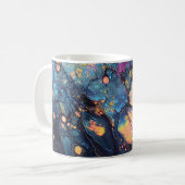 抽象芸術虹彩色のアートマグ コーヒーマグカップ (正面左)