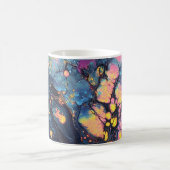 抽象芸術虹彩色のアートマグ コーヒーマグカップ (中央)