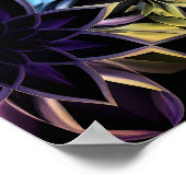 抽象芸術虹彩色幾何学花ポスター ポスター (角)