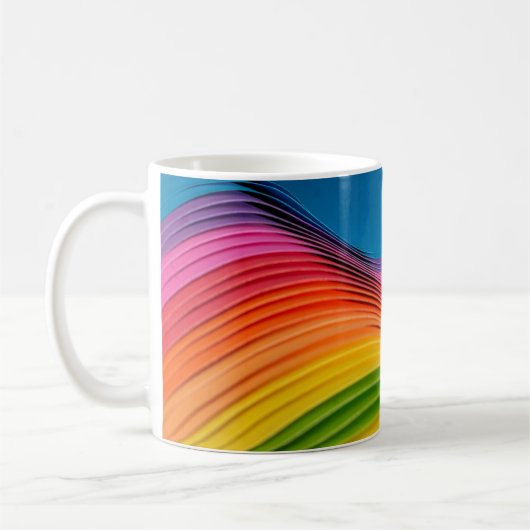 抽象芸術虹模様 コーヒーマグカップ (左)