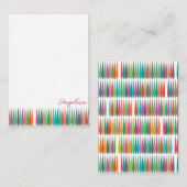 抽象芸術虹滴模様名前をカスタムする ノートカード (正面/裏面)