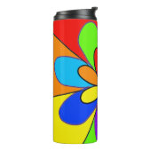 抽象芸術虹色の花デザイン タンブラー (回転左)