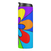 抽象芸術虹色の花デザイン タンブラー (回転右)