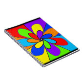 抽象芸術虹色の花デザイン ノートブック (右側)