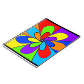 抽象芸術虹色の花デザイン ノートブック (左側)