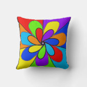 抽象芸術虹色の花装飾用クッション クッション (裏面)
