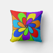 抽象芸術虹色の花装飾用クッション クッション (正面)