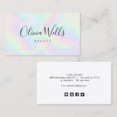 抽象芸術虹色手書きスクリプト 名刺 (正面/裏面)