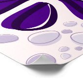 抽象芸術蝶と花ピンクと紫の芸術 ポスター (角)