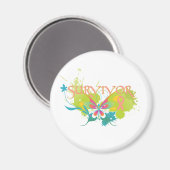 抽象芸術蝶の子宮内膜がんを克服した人 マグネット (正面/裏面)