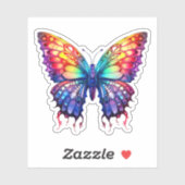 抽象芸術蝶の水彩画 シール (シート)