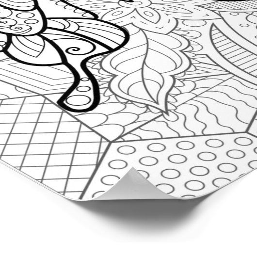 抽象芸術蝶の着色ポスター ポスター (角)