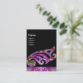 抽象芸術蝶ウィング,ピンクパープルスターモノグラム 名刺 (スタンド正面)