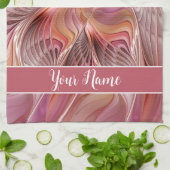 抽象芸術蝶カラフルファンタジーフラクタル名 キッチンタオル (折り畳み)