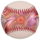 抽象芸術蝶カラフルファンタジーフラクタル名 ソフトボール (裏面)