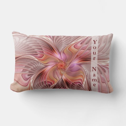 抽象芸術蝶カラフルファンタジーフラクタル名 ランバークッション (正面)