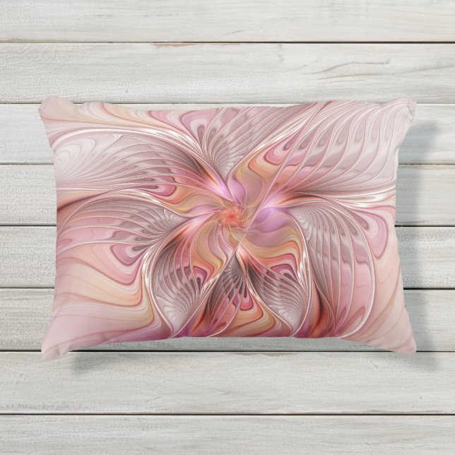 抽象芸術蝶カラフルファンタジーフラクタル アウトドアクッション (正面)