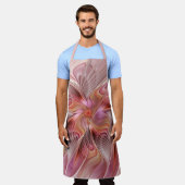 抽象芸術蝶カラフルファンタジーフラクタル エプロン (着用した状態)