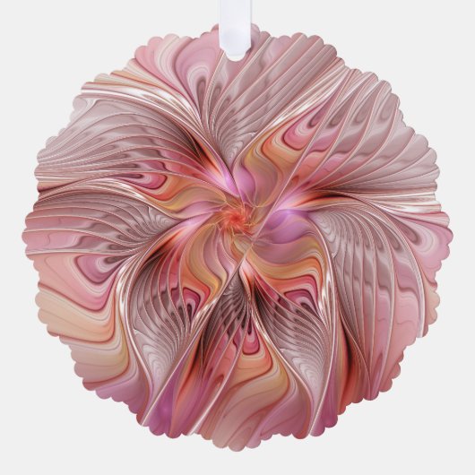 抽象芸術蝶カラフルファンタジーフラクタル オーナメントカード (正面)