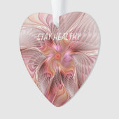 抽象芸術蝶カラフルファンタジーフラクタル オーナメント (正面)