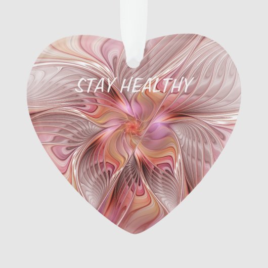 抽象芸術蝶カラフルファンタジーフラクタル オーナメント (正面)