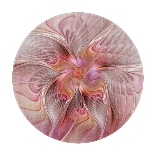 抽象芸術蝶カラフルファンタジーフラクタル カッティングボード (正面)