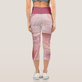 抽象芸術蝶カラフルファンタジーフラクタル カプリレギンス (裏面)