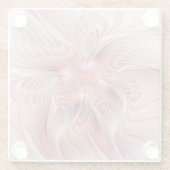 抽象芸術蝶カラフルファンタジーフラクタル ガラスコースター (裏面)