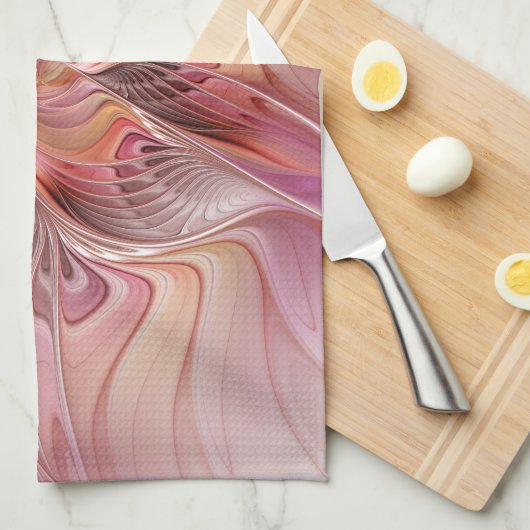 抽象芸術蝶カラフルファンタジーフラクタル キッチンタオル (四つ折り)