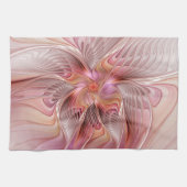 抽象芸術蝶カラフルファンタジーフラクタル キッチンタオル (横)