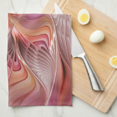 抽象芸術蝶カラフルファンタジーフラクタル キッチンタオル (四つ折り)