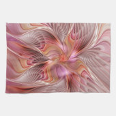 抽象芸術蝶カラフルファンタジーフラクタル キッチンタオル (横)