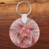 抽象芸術蝶カラフルファンタジーフラクタル キーホルダー (正面)