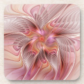 抽象芸術蝶カラフルファンタジーフラクタル コースター (正面)