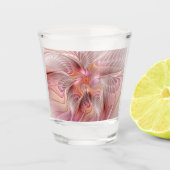 抽象芸術蝶カラフルファンタジーフラクタル ショットグラス (正面)