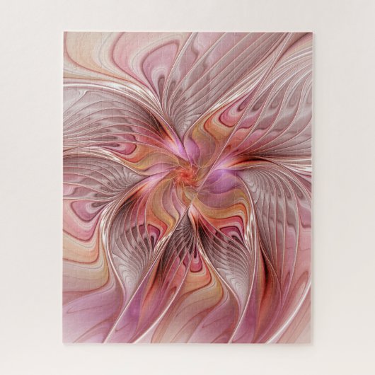 抽象芸術蝶カラフルファンタジーフラクタル ジグソーパズル (縦)