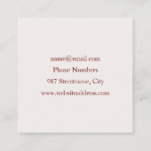 抽象芸術蝶カラフルファンタジーフラクタル スクエア名刺 (裏面)