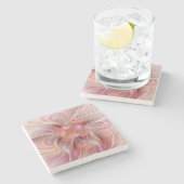 抽象芸術蝶カラフルファンタジーフラクタル ストーンコースター (横)