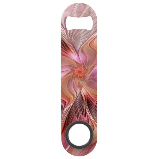 抽象芸術蝶カラフルファンタジーフラクタル スピード栓抜き (正面)