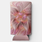 抽象芸術蝶カラフルファンタジーフラクタル スリム缶クーラー (裏面)